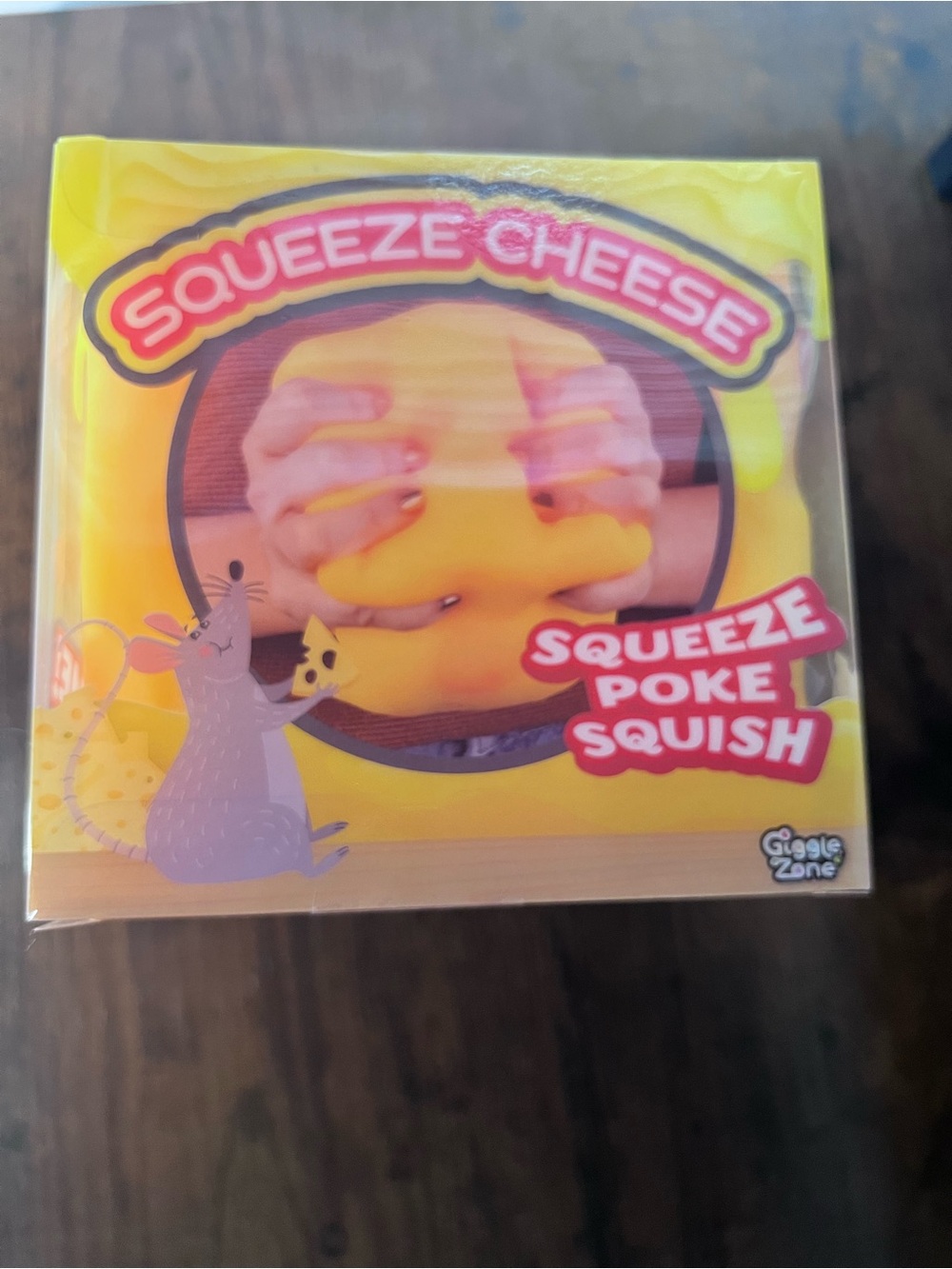 Authentic Giggle Zone Squeezey Cheese Yellow Stress Toy x1